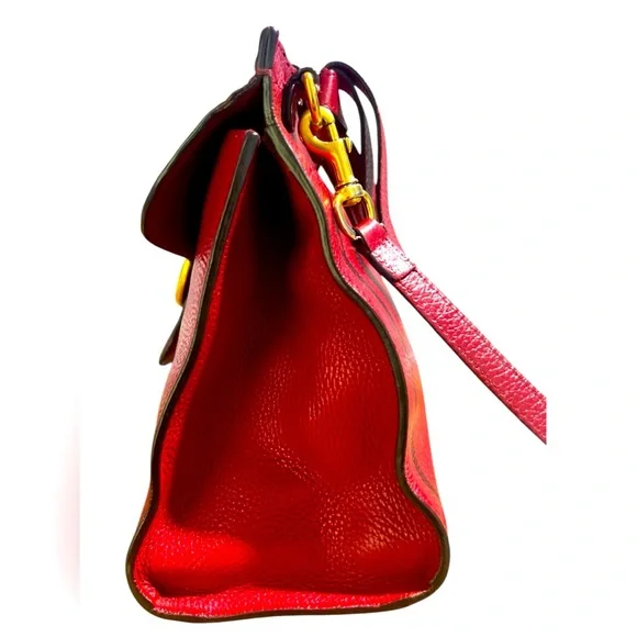 Gucci Calfskin Small GG Marmont Top Handle Bag in Vulcanic Red - Picture 6 of 16